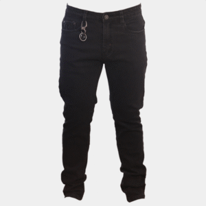 Men’s Skinny Fit Black Jeans with Ring Keychain Detail G16