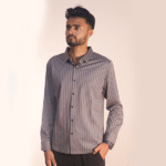Men's Gray Shirt with Vertical Stripes G4