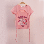Pink Kid's Top with Cute Kitten Print K2
