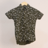 Kid's Forest Green Leaf-printed Shirt K15