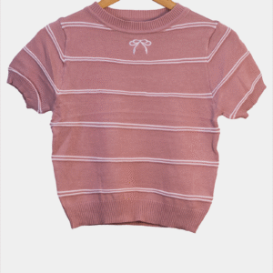 Bow Top with Stripes- Pink L11