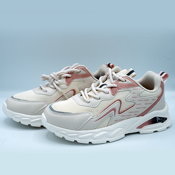 FANDEI Casual Sneakers- Beige and Pink/ Sporty Streetwear LS15