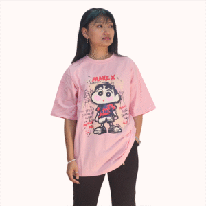 Oversize Snoopy- Graffiti T-shirt in Pink L26