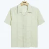 Casual Off-White Collar Linen Shirt for Men GC20