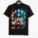 Black T-shirt Featuring a Colorful Graphic Print GC22