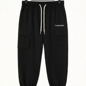 Men's Black Drawstring Cargo Pants GC27